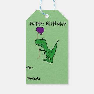 Etiqueta Para Presente Engraçado T-rex Dinossauro Aniversário com Etiquet