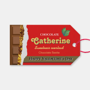 Etiqueta Para Presente Enrolador vermelho doce de chocolate embrulho de s