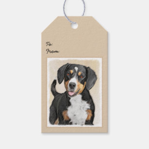 Etiqueta Para Presente Entlebucher Mountain Dog Painting - Arte Original