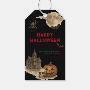 Etiqueta Para Presente Entre Se Você Ousar - Casa Assombrada de Halloween