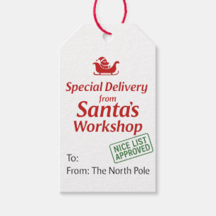 Etiqueta Para Presente Entrega Especial da Oficina do Papai Noel Natal