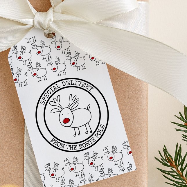 Etiqueta Para Presente Entrega Especial da Revista Personalizada do Polo  (Special delivery from the North Pole gift tags personalized for kids)