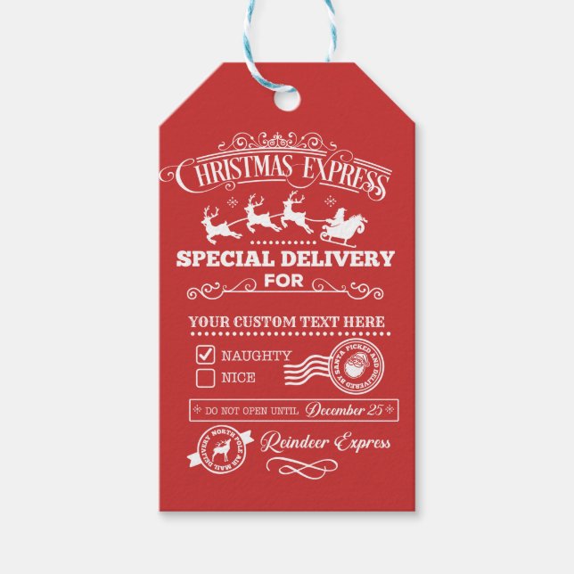 Etiqueta Para Presente Entrega especial do Natal Express - BONITO (Frente)