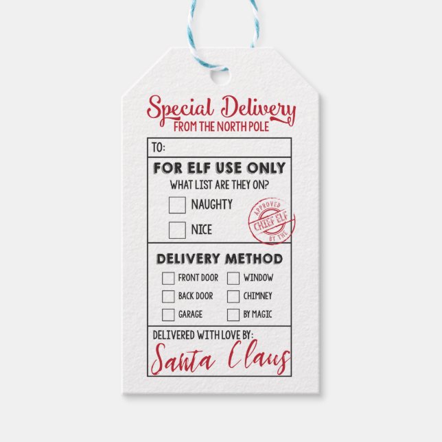 Etiqueta Para Presente Entrega especial do Polo Norte (Frente)