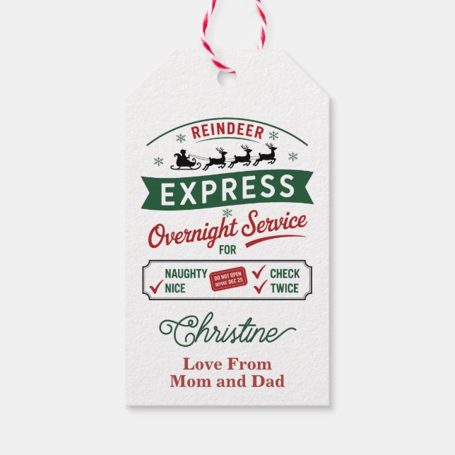 Etiqueta Para Presente Entrega Noturna Expresso da Rena (Verso)