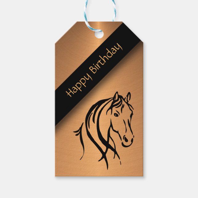 Etiqueta Para Presente Equine Birthday (Frente)