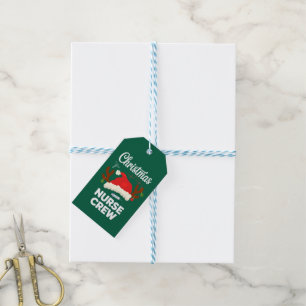 Etiqueta Para Presente Equipe de Enfermeira de Natal Chapéu do Papai Noel