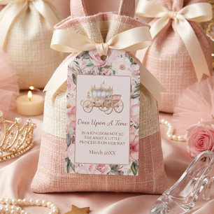Etiqueta Para Presente Era Uma Vez Churrasco de Bebê Princesa Rosa