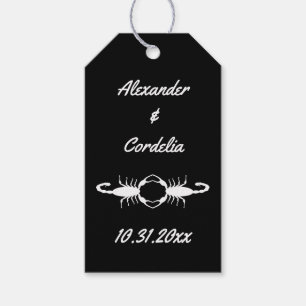 Etiqueta Para Presente Escorpiões Brancos Góticos Personalizados