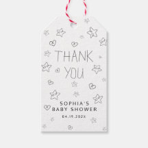 Escrito Minimalista Preto Obrigado Chá de fraldas