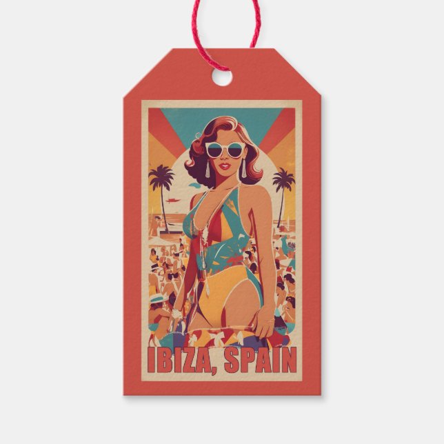 Etiqueta Para Presente Espanha Ibiza de Texto Personalizado (Frente)
