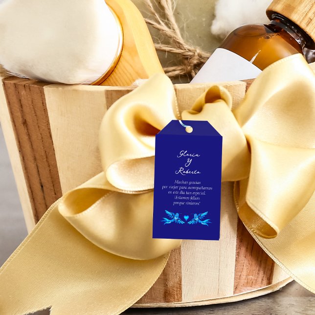 Etiqueta Para Presente Espanhol, Hummingbird Boho Casamento Mexicano Bem- (Criador carregado)