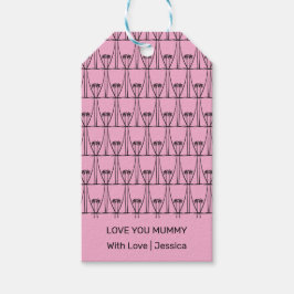 Etiqueta Para Presente Espantosa múmia de árvores de coco de silhueta