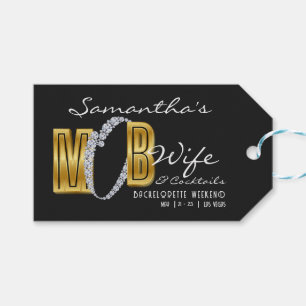Etiqueta Para Presente Esposa Mob e Festa de solteira Preta Bach