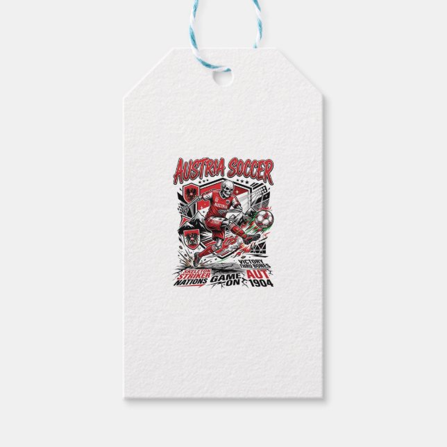 Etiqueta Para Presente Esqueleto de Futebol da Áustria Poster Sty (Frente)