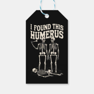 Etiqueta Para Presente Esqueleto Divertido Úmero Humor Festa de Halloween