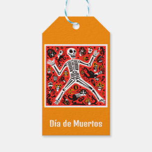 Etiqueta Para Presente 💀 esqueleto do tipo Doodle Día de Muertos