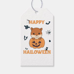 Etiqueta Para Presente Esquilo Em Pumpkin Doce Animais Feliz Dia das Brux