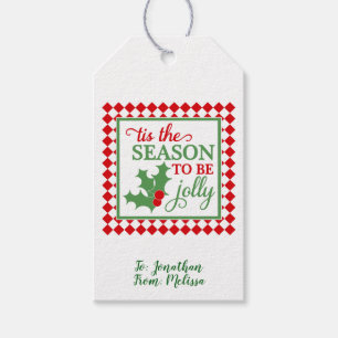 Etiqueta Para Presente Esta é a estação para ser Jolly /Personalizada