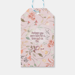 Etiqueta Para Presente Ester 4:14 Arte de Verso da Bíblia Cristã
