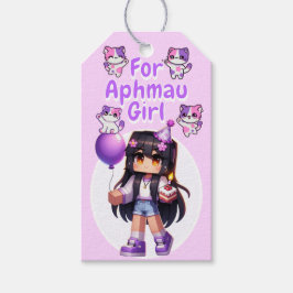 Etiqueta Para Presente Estilo Aphmau, Rapariga de Nascimento, Jogador Bon