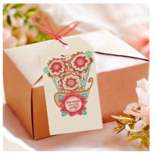 Etiqueta Para Presente Estilo de Design Floral Único