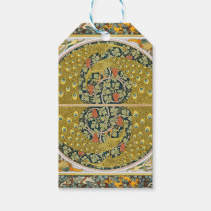 Etiqueta Para Presente Estilo de Nouveau de Arte Arredondada de Peacock