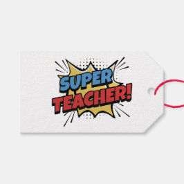 Etiqueta Para Presente Estilo de Quadrinhos do Super Professor
