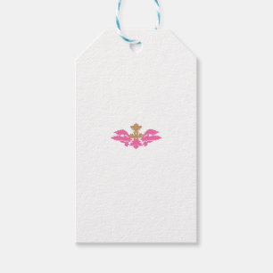 Etiqueta Para Presente Estilo Decorativo, Rosa Quente, Latão Antiquado
