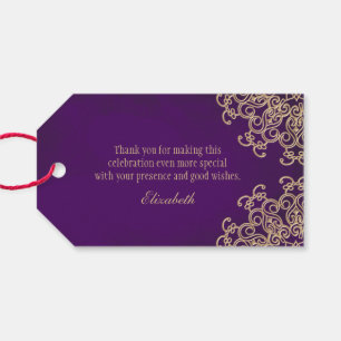 Etiqueta Para Presente Estilo indiano roxo e Dourado feito sob encomenda