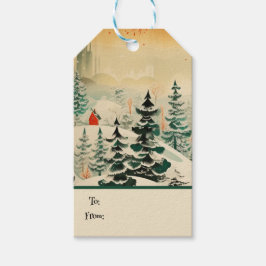 Etiqueta Para Presente Estilo J de Trio de Natais vintages Retroativos