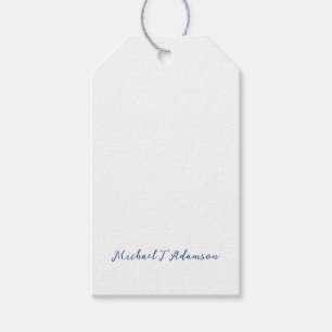 Etiqueta Para Presente Estilo Retro Elegante Nome Simples Branco Caligraf