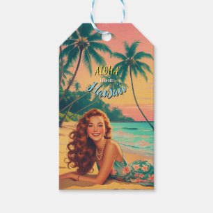 Etiqueta Para Presente Estilo Vintage Havaiano Viagem Aloha do Havaí