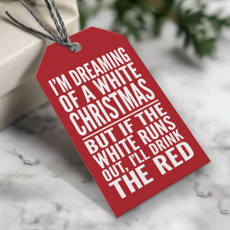 Etiqueta Para Presente Estou sonhando com uma Chrismtas de vinho branco o