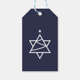 Etiqueta Para Presente Estrela de Davi da Árvore de Natal