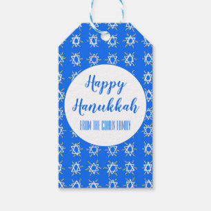 Etiqueta Para Presente Estrela de Hanukkah de David CUSTOM Holiday