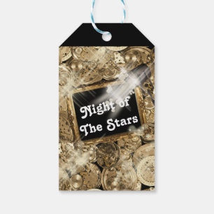 Etiqueta Para Presente Estrelas de Hollywood a ouro preto