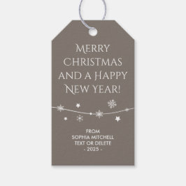 Etiqueta Para Presente Eterno - Borige Brownish - Snowflake Gift Tags