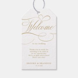 Etiqueta Para Presente Eterno de caligrafia moderna e casamento branco