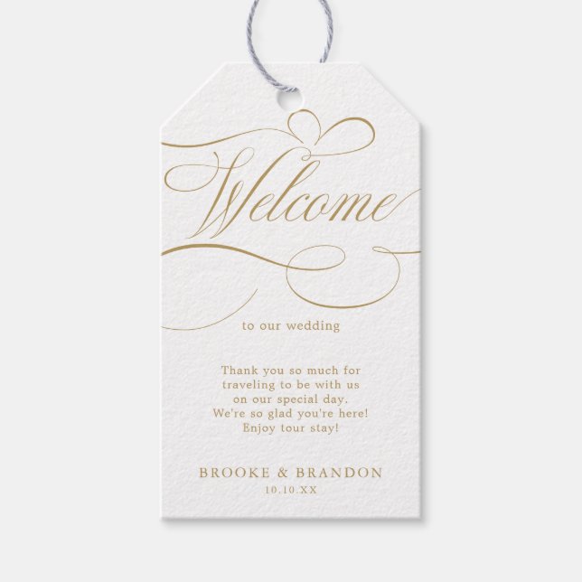 Etiqueta Para Presente Eterno de caligrafia moderna e casamento branco (Frente)