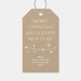 Etiqueta Para Presente Eterno - Sand Beige - Snowflake Gift Tags