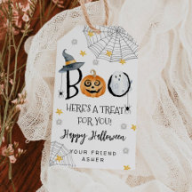 Etiqueta de Halloween Boo Aqui Está Um Presente Pa