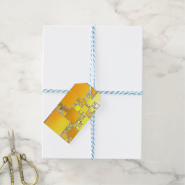 Etiqueta Para Presente Etiqueta de Presente Amarelo e Laranja Quadrada