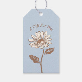 Etiqueta Para Presente Etiqueta de Presente Azul-Margarida Elegante