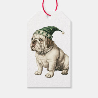ETIQUETA PARA PRESENTE ETIQUETA DE PRESENTE BULLDOG COM CHAPÉU DE PAPAI N