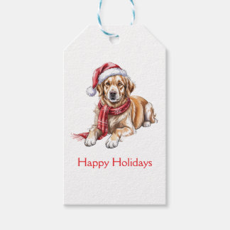 Etiqueta Para Presente Etiqueta de presente clássica de Natal Labrador