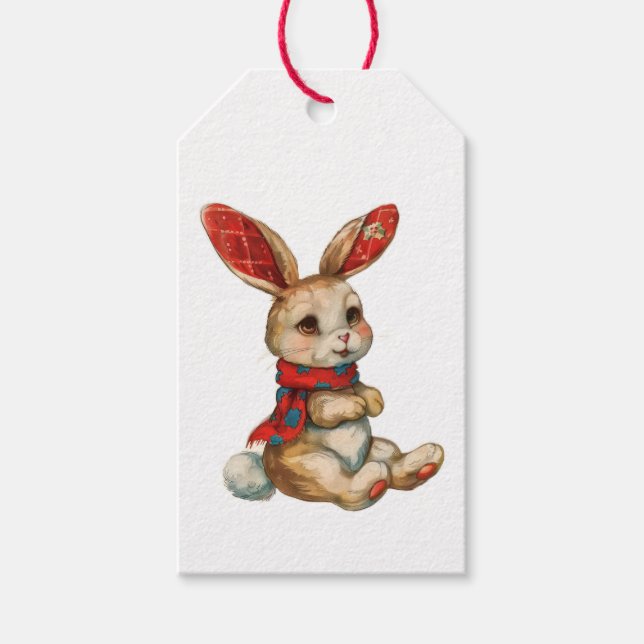 ETIQUETA PARA PRESENTE ETIQUETA DE PRESENTE COELHO DE NATAL  (Frente)