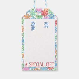 Etiqueta Para Presente Etiqueta de Presente Colorida em Floco de Neve