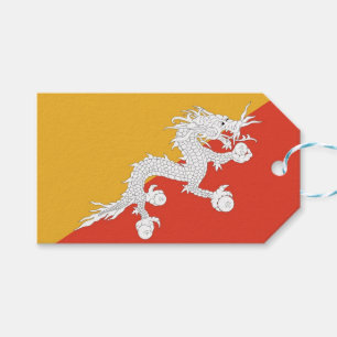 Etiqueta Para Presente Etiqueta de Presente com a Bandeira do Butão