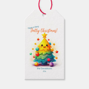 Etiqueta Para Presente Etiqueta de presente da árvore de Natal divertida